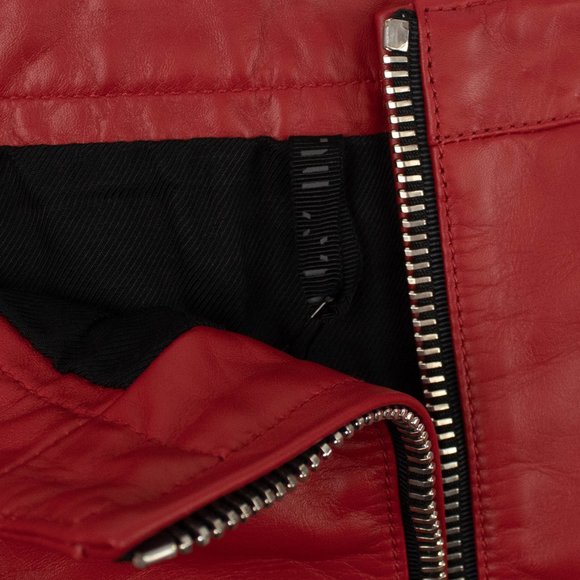 UNRAVEL PROJECT Red Leather Triple Zip Mini Skirt Size 4/40 $1680 - Picture 6 of 6